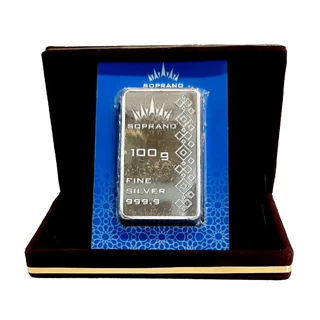 شمش نقره 100 گرمی عیار 999.9