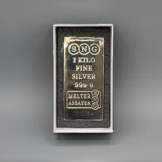 شمش نقره 1000 گرمی عیار 999.9 برند ساچمه نصیر