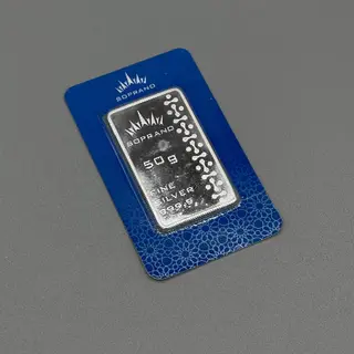 شمش نقره 50 گرمی عیار 999.9