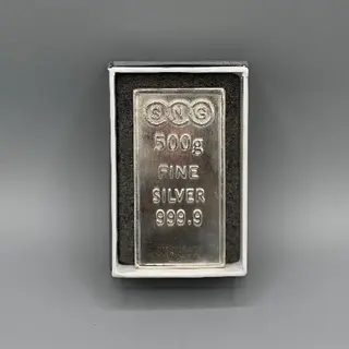 شمش نقره 500 گرمی عیار 999.9 برند نصیر